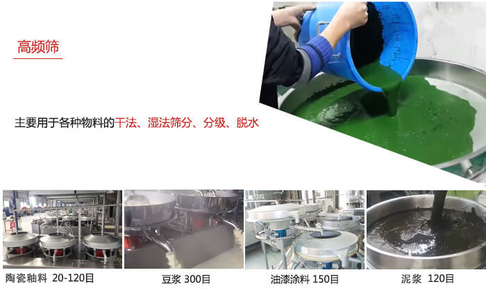 用于各種物料的干法，濕法，分級(jí)，脫水等功能