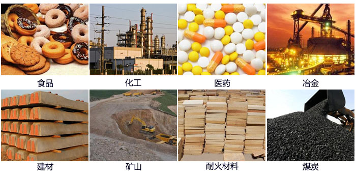 DH-800振動篩適用的行業(yè)：食品，化工，醫(yī)藥，冶金，建材，礦山，耐火材料，煤炭。