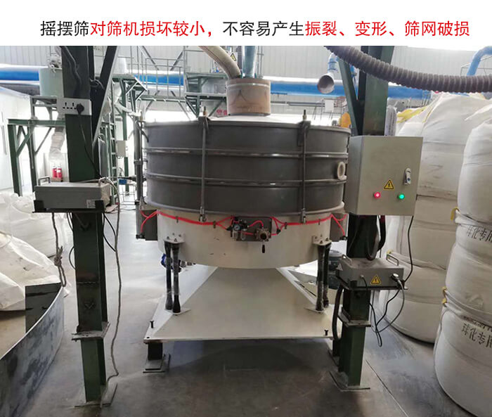 搖擺篩沒有振動(dòng)力借助的主要是篩箱搖晃，所以磨損較小。