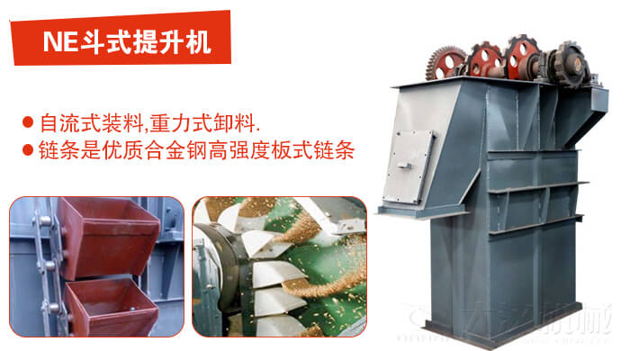 斗式提升機(jī)有：板鏈?zhǔn)?，皮帶式等多種形式主要依靠料斗完成物料的提升目的。